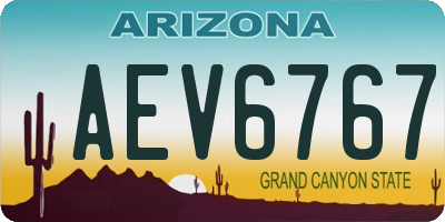 AZ license plate AEV6767