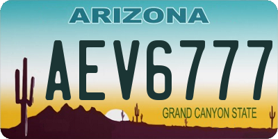 AZ license plate AEV6777
