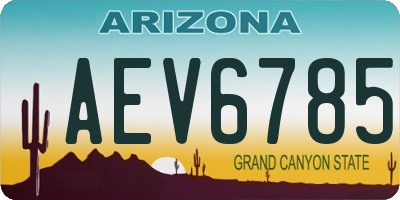 AZ license plate AEV6785