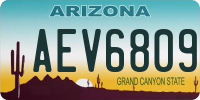 AZ license plate AEV6809