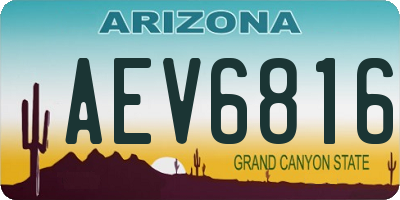 AZ license plate AEV6816