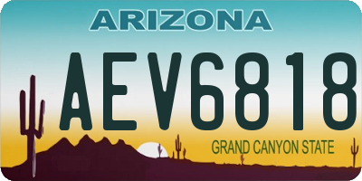 AZ license plate AEV6818