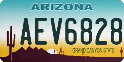 AZ license plate AEV6828