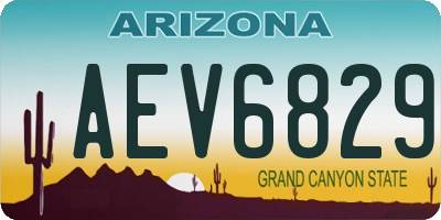 AZ license plate AEV6829