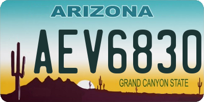 AZ license plate AEV6830