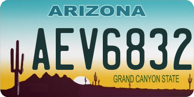AZ license plate AEV6832