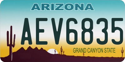 AZ license plate AEV6835