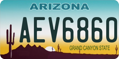 AZ license plate AEV6860