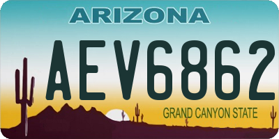 AZ license plate AEV6862
