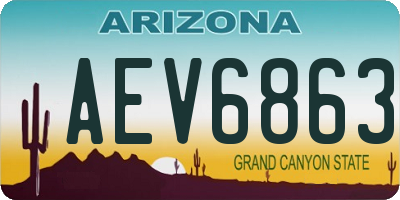 AZ license plate AEV6863