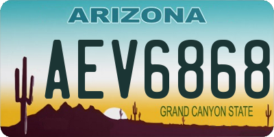 AZ license plate AEV6868