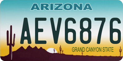 AZ license plate AEV6876