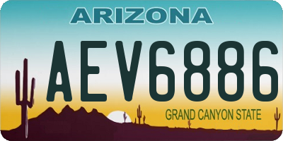 AZ license plate AEV6886