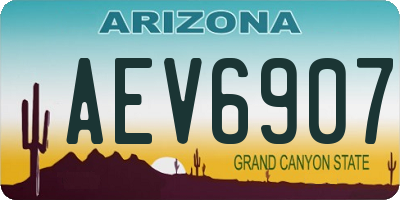 AZ license plate AEV6907