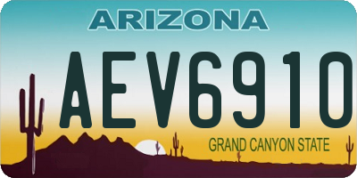 AZ license plate AEV6910