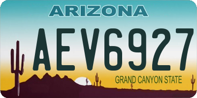 AZ license plate AEV6927