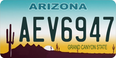 AZ license plate AEV6947