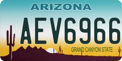 AZ license plate AEV6966