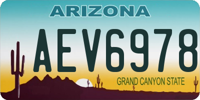 AZ license plate AEV6978