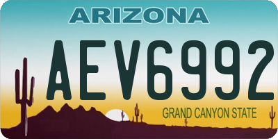 AZ license plate AEV6992