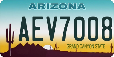 AZ license plate AEV7008