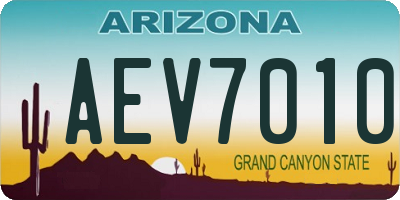 AZ license plate AEV7010