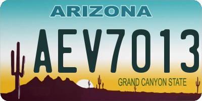 AZ license plate AEV7013