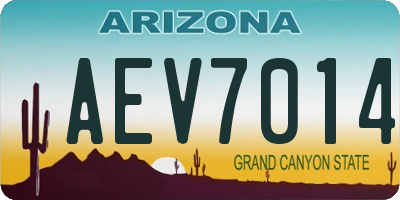AZ license plate AEV7014