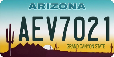 AZ license plate AEV7021