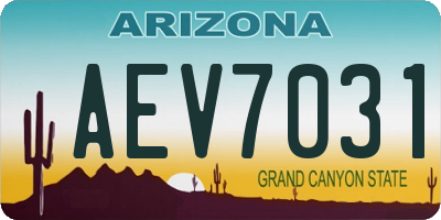 AZ license plate AEV7031