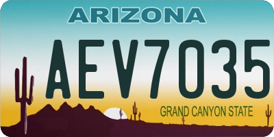 AZ license plate AEV7035