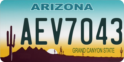 AZ license plate AEV7043
