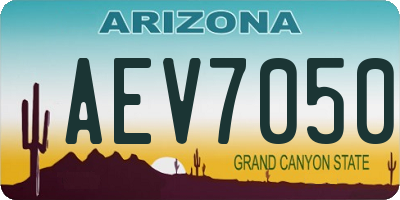 AZ license plate AEV7050