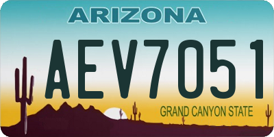 AZ license plate AEV7051