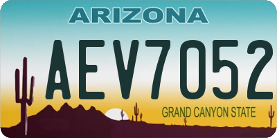AZ license plate AEV7052