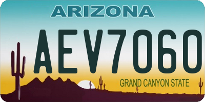 AZ license plate AEV7060