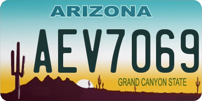 AZ license plate AEV7069