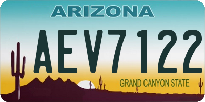 AZ license plate AEV7122