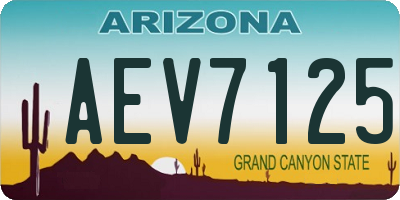 AZ license plate AEV7125