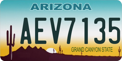 AZ license plate AEV7135