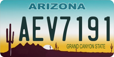AZ license plate AEV7191