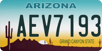 AZ license plate AEV7193