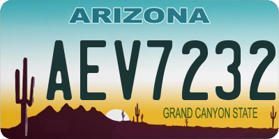 AZ license plate AEV7232