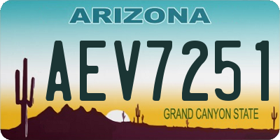 AZ license plate AEV7251