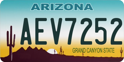 AZ license plate AEV7252