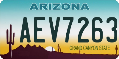 AZ license plate AEV7263