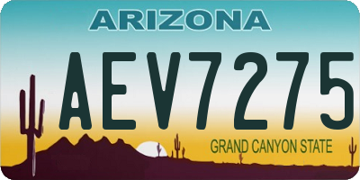 AZ license plate AEV7275