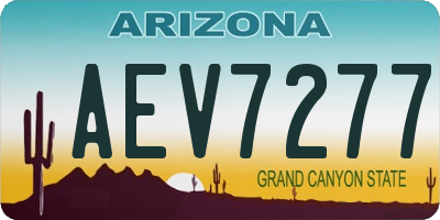 AZ license plate AEV7277