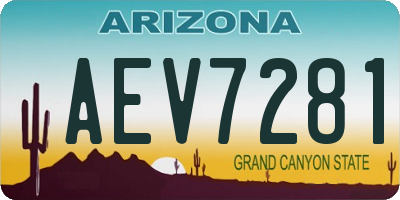AZ license plate AEV7281