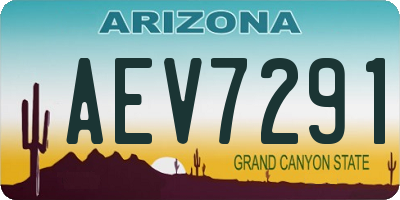 AZ license plate AEV7291